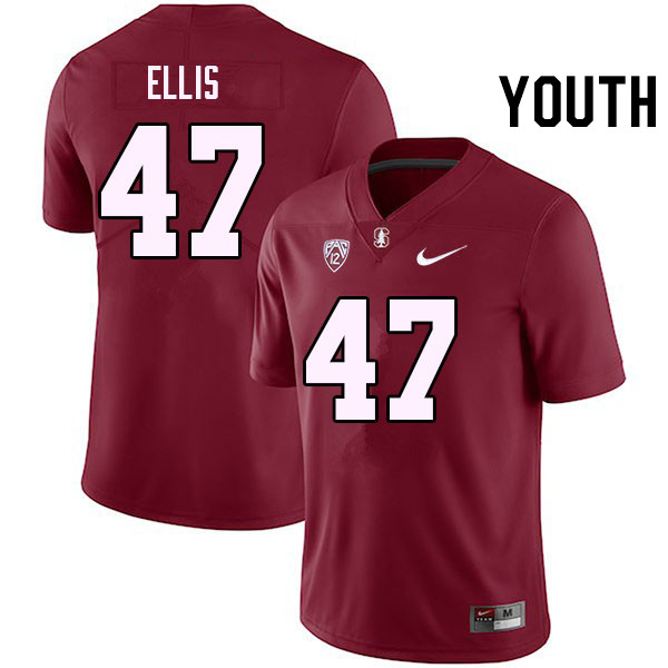 Youth #47 Caleb Ellis Stanford Cardinal College Football Jerseys Stitched Sale-Cardinal